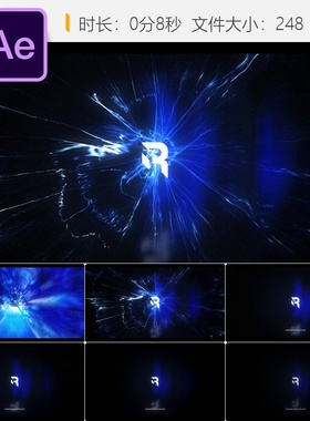 AE模板冲击波粒子科技LOGO动画片头特效Trapcode Form插件制作