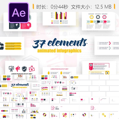 Startup Infographics Vol31 AE模板 数据图表统计时间线信息图