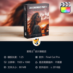电影级专业调色LUT预设包 FCPX专用调色 胶片风格 色彩校正工具