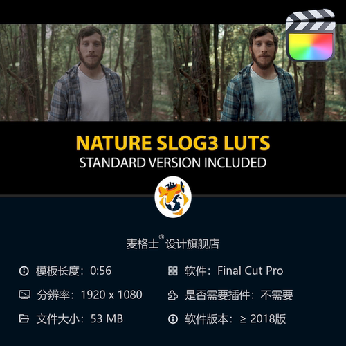 Slog3自然与标准色彩LUT调色预设FCPX影视级电影风格调色方案