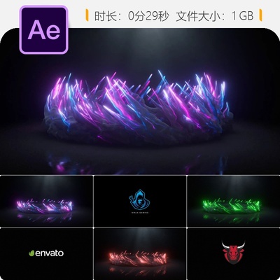 Magical Trails 抽象粒子光效LOGO动画AE模板优雅大气开场片头