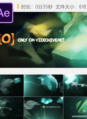烟雾粒子多边形抽象AE模板 Trapcode Particular特效片头设计