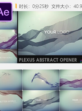 Plexus科技网络企业LOGO动画AE模板现代专业开场设计4K高清版