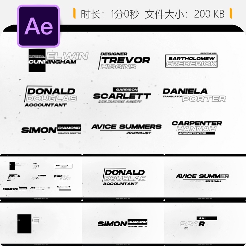 AE模板博客商务企业活动演讲排版创意下三分之一图文动画设计