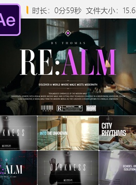 RISO电影感AE模板动画电影片头字幕4K影视片名动画效果模板设计