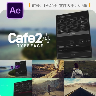 AE模板动画字体Oh Square卡通手写彩色字母数字广告动画特效包
