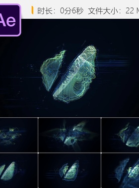 AE模板Distortion Logo能量失真LOGO动画Trapcode Form特效制作