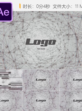 蜘蛛数据信息科技网络线条企业通信服务AE模板公式白色背景设计