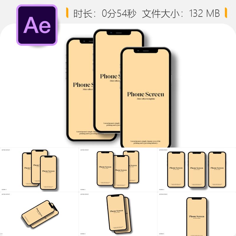 AE模板手机应用宣传展示iPhone13Pro界面UI演示动画视频素材包
