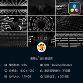 夜店3D霓虹灯达芬奇模板 DJ派对动画循环背景舞台素材