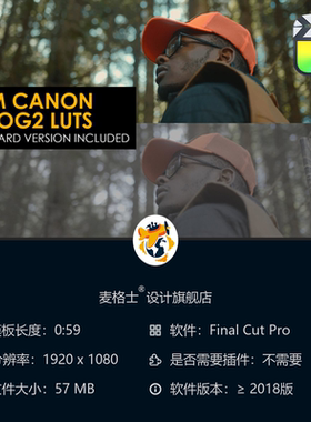 专业级Canon CLog2电影调色LUT预设包 支持Final Cut Pro色彩校正