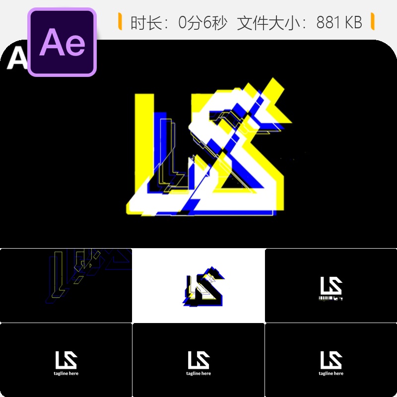 AE模板社交媒体LOGO动画开场片头4K视频制作专业设计素材资源包