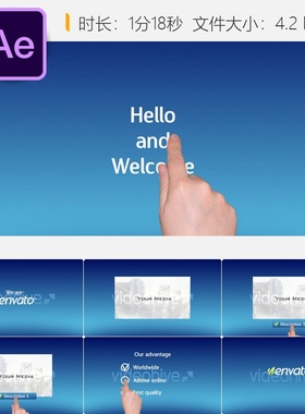 Forefinger Promo AE模板手指触控企业产品展示LOGO动画视频片头