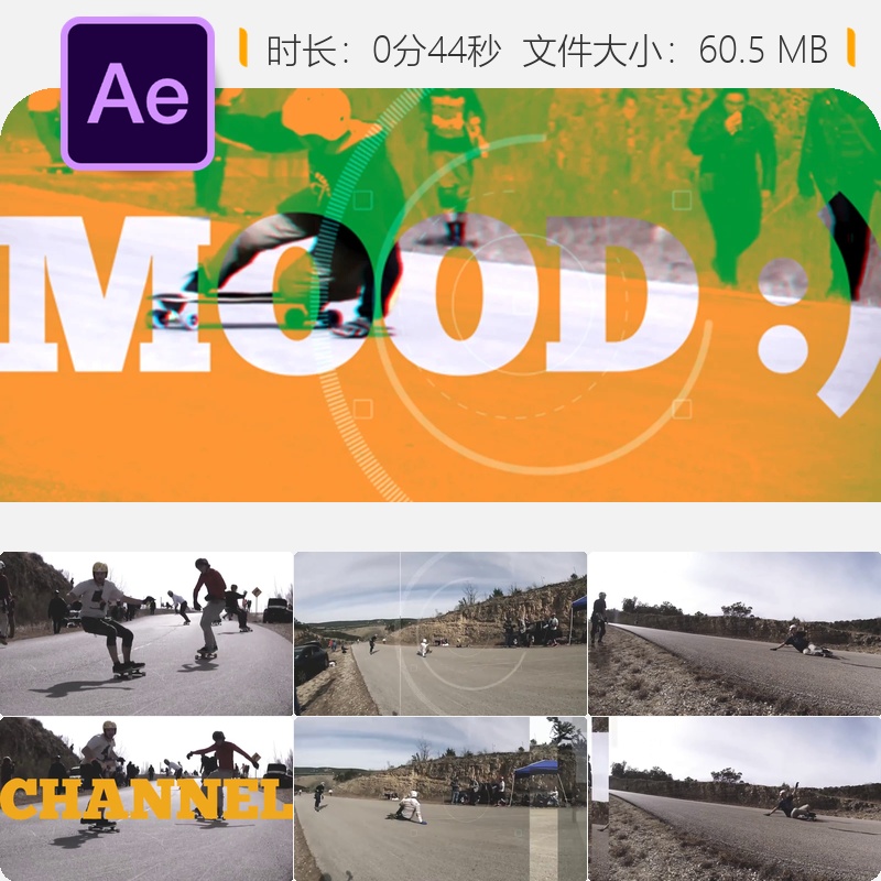 现代都市风格AE模板DSLR相机博客频道开场片头4K高清视频制作