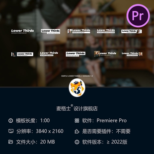 简约现代PR字幕条模板 企业演示产品评测活动条设计制作素材合集