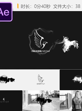 暗黑优雅电影LOGO动画AE模板粒子特效片头制作Trapcode Form插件