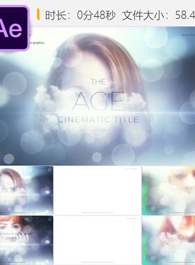 优雅白色简约AE模板年龄动画明亮光效4K片头设计干净明亮光效