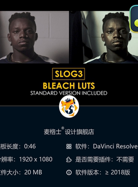 达芬奇专业电影感Slog3漂白效果与LUT调色预设合集合集