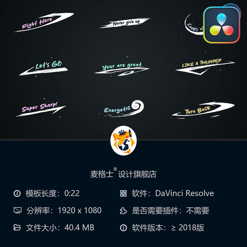 达芬奇手绘笔刷涂鸦动画MG风格短视频竖版模板