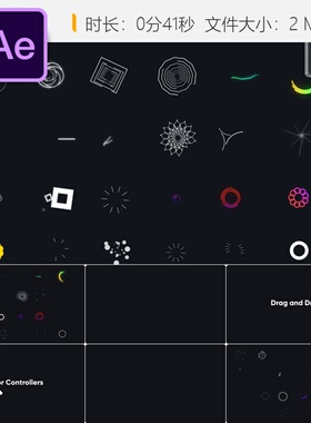 MoGraph元素包AE模板4K动画LOGO动画能量火花特效游戏开发素材