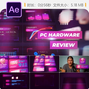 AE模板PC硬件评测视频3D人工智能大数据计算代码科技元素设计