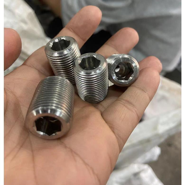 304不锈钢无头内六角堵头 顶丝 紧钉螺丝M14X1.5 M16X1.5 M18X1.5