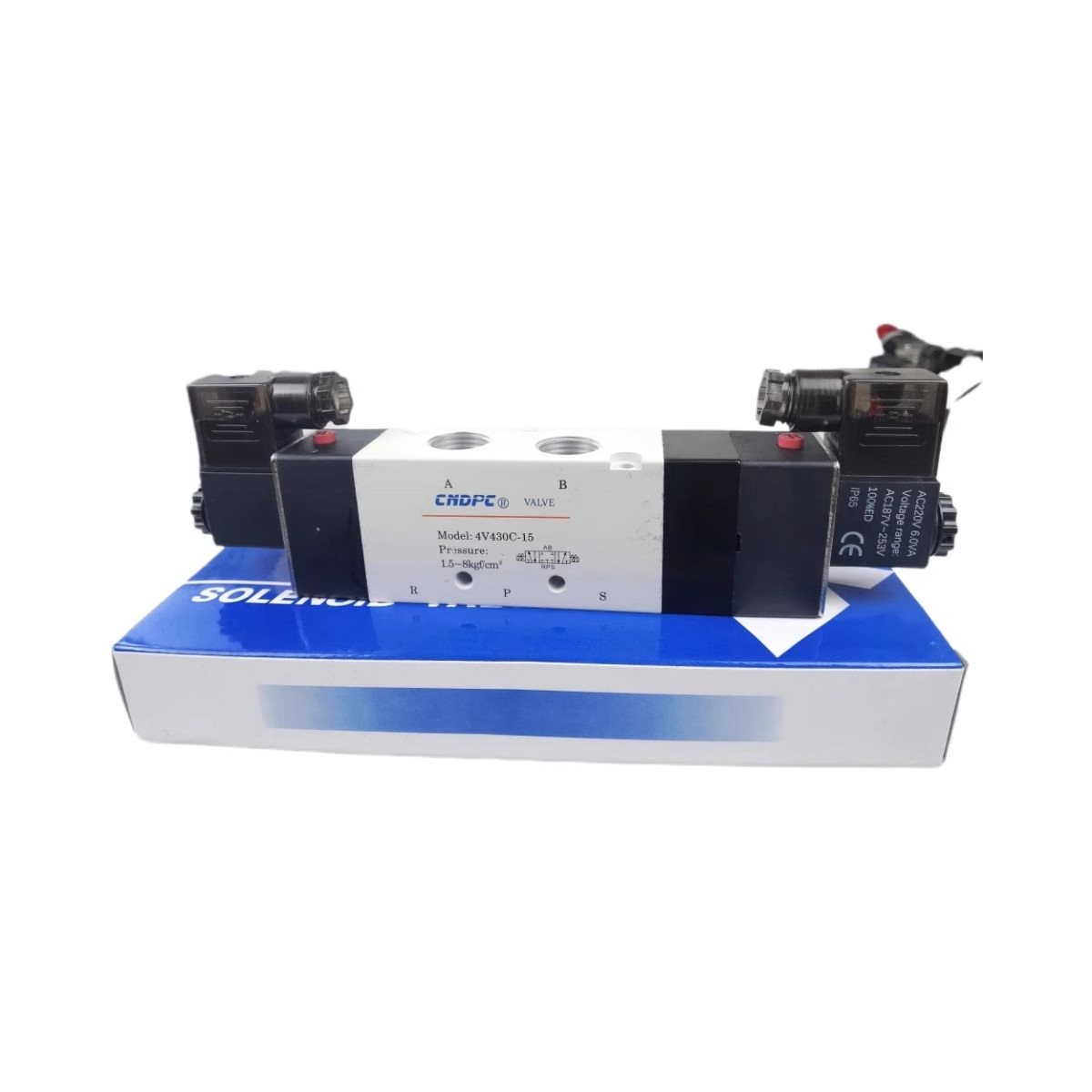 全新4V430C-15三位五通中封换向电磁阀中泄4V430E-15气动阀4V430P