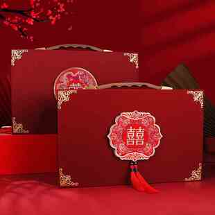 聘礼盒提亲订婚装彩礼钱的盒子礼金盒聘金盒10万彩礼箱子结婚用品