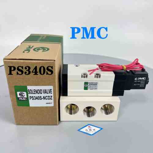 PS340S韩国PMC电磁阀二位五通气动换向阀带底座PS340D电磁双电控