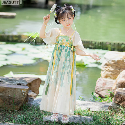 汉服夏款女童2024中国风超仙短袖公主裙儿童古风高端夏装古典裙子