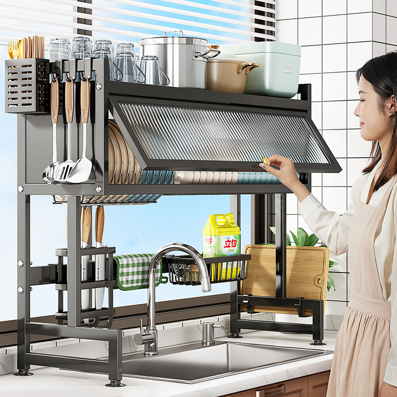 厨房水槽置物架台面碗碟收纳架多功能洗碗架水池上放碗盘沥水架子