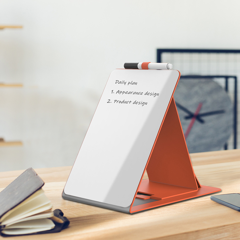 桌面小白板写字板支架式钢化玻璃办公桌记事板移动备忘提示板黑板