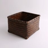 箩筐 仿古收纳篮 竹篮子 碳篓 茶盒 收纳竹筐子 精品手工竹编筐