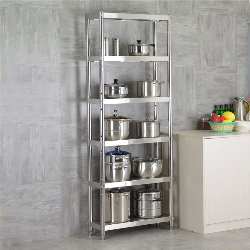 不锈钢宽25厘米夹缝收纳置物架四层长60长50宽20墙角杂物锅架盆架