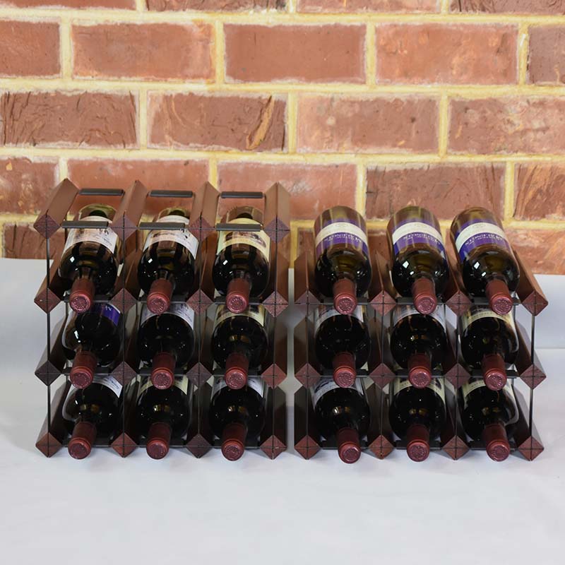 欧式实木红酒架实尚摆件定制客厅餐厅酒窖吧台方格子葡萄酒柜展架