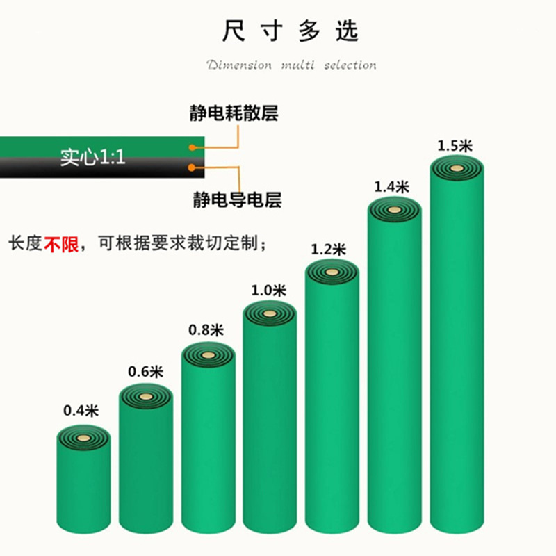 环保防静电台垫绿色无气味胶皮耐高温流水线工作胶垫防滑卷材地垫