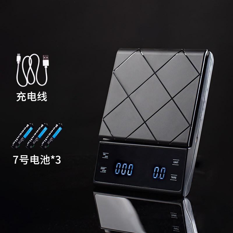 纪恋手冲咖啡电子秤专用意式家用咖啡豆称重计时小型电子磅可充电