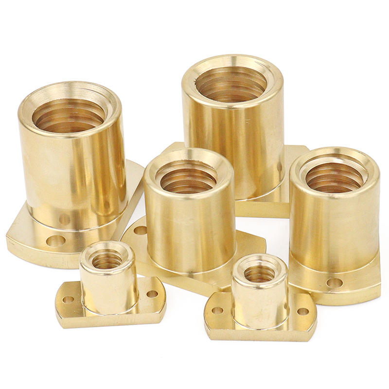 梯形丝杆铜法兰切边螺母TR8 10 12 14 16E 18 20 22 24 25 28 30