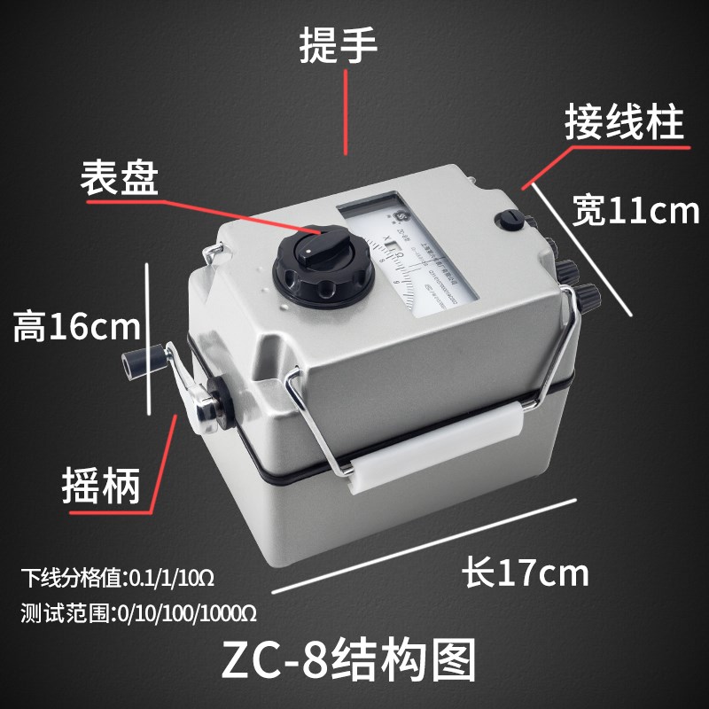 上海第六电表厂梅格牌ZC-8型ZC29B-1-2接地电阻测试仪防雷电阻表
