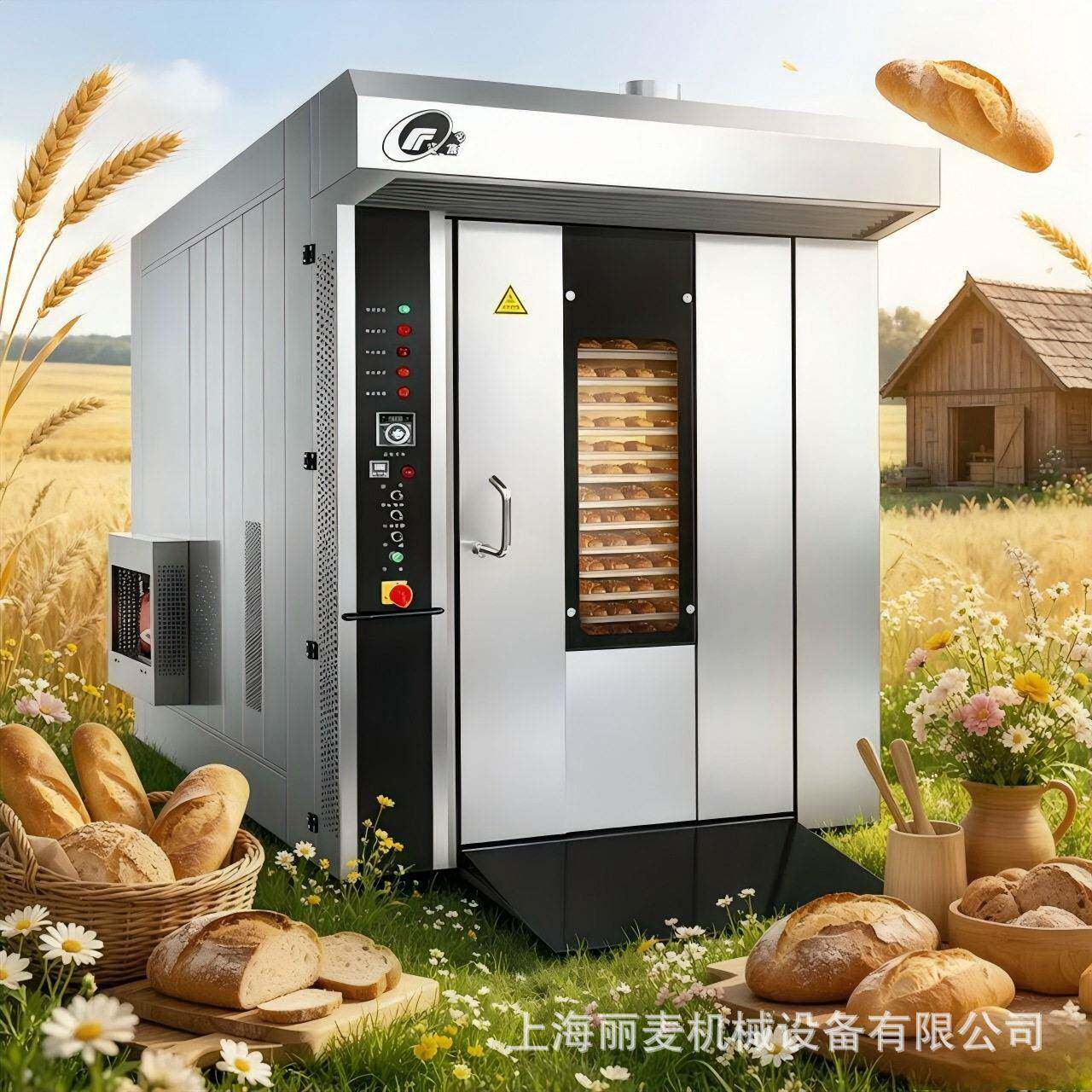 现货大型燃气烤炉  商用天然气煤气加热烤箱32盘推车式热风循环炉