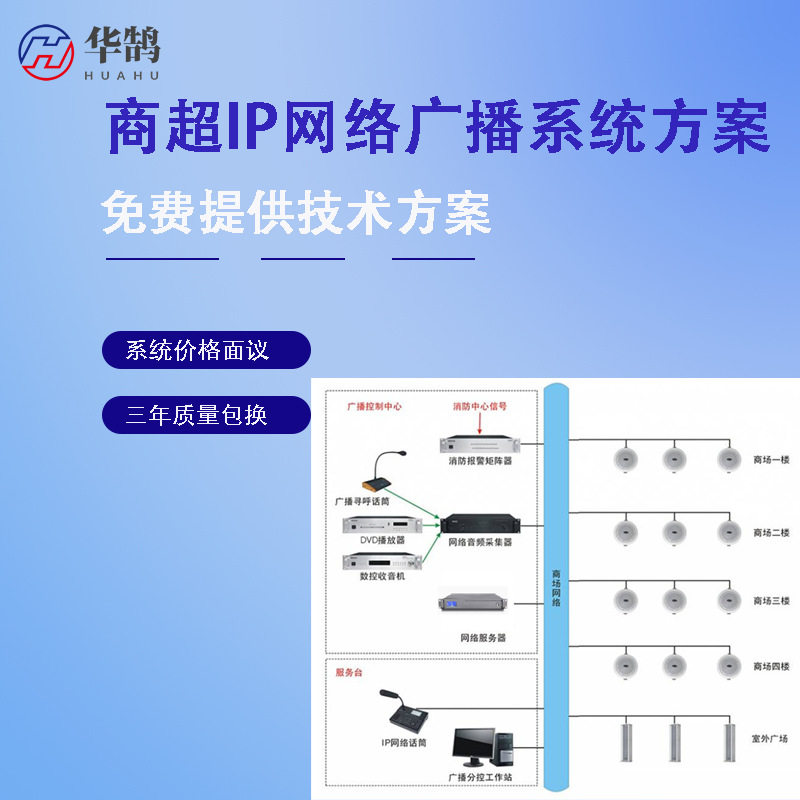 商超IP网络广播系统 商超IP广播背景音乐系统