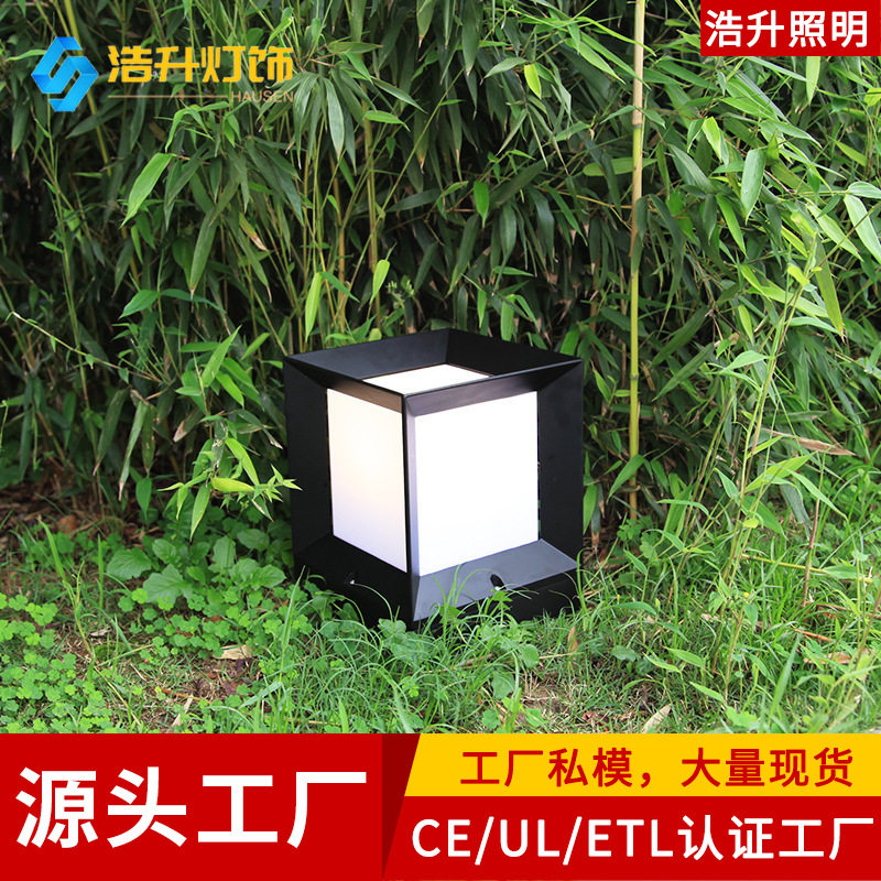 户外柱头灯简约现代防水庭院草坪灯围墙大门灯方形地灯墙头门柱灯