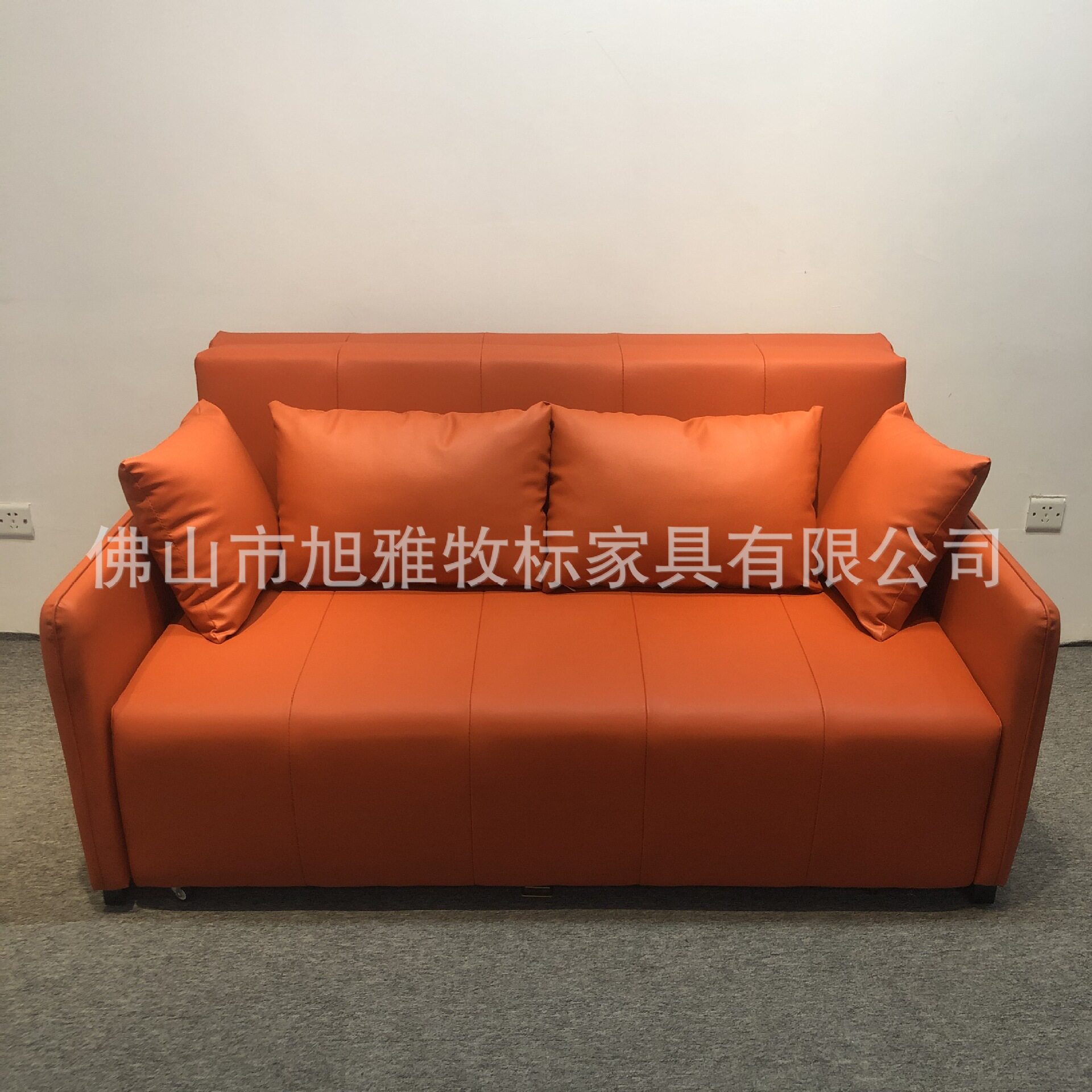 皮艺沙发床可折叠小户型多功能储物双三人两用沙发床