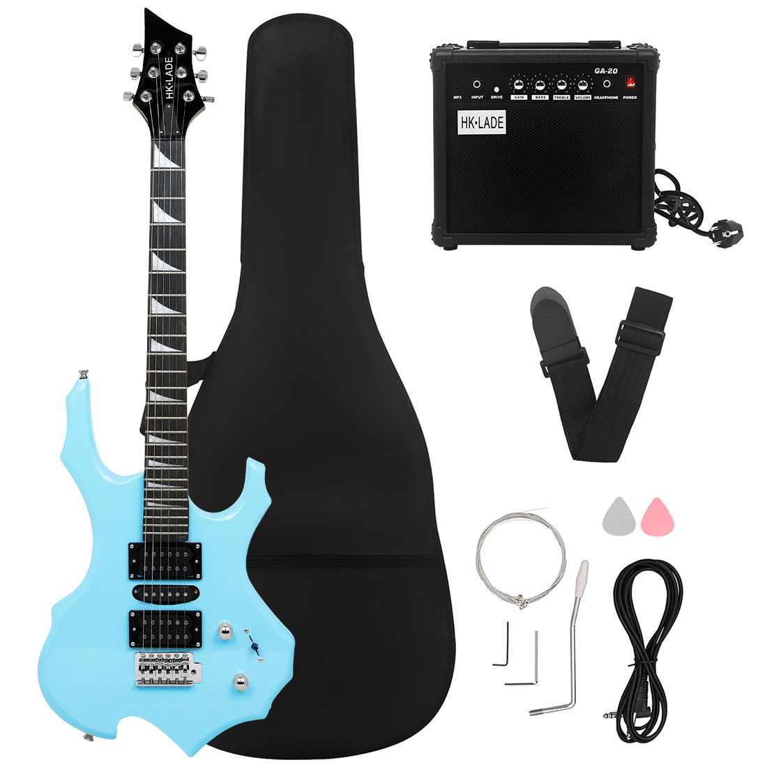直销24品电吉他套装摇滚吉他带音箱初学者guitar入门新手吉他厂家