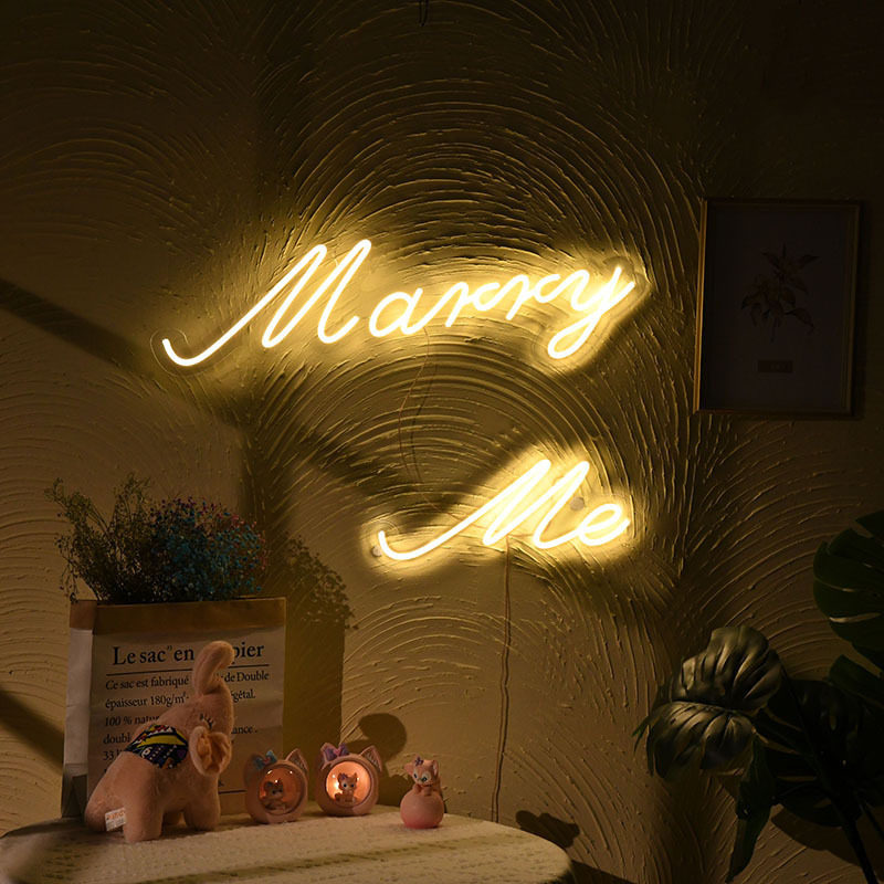 婚庆派对字母生日happybirthday霓虹灯发光字marryme求婚婚礼装饰