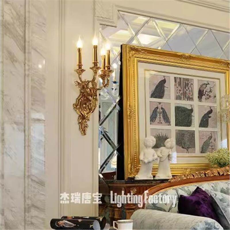 法式全铜壁灯欧式奢华复古天使酒店客厅大气灯具宫廷别墅