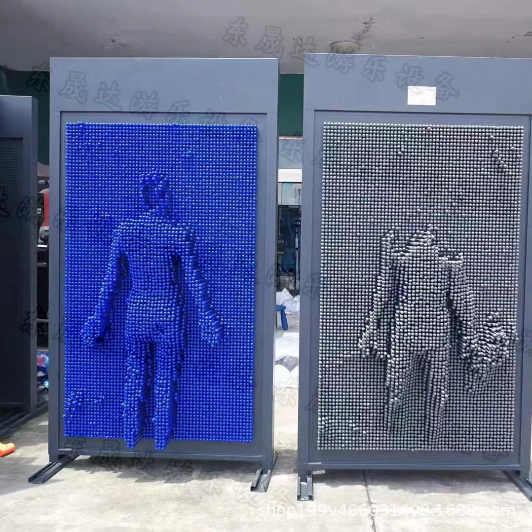 东晟达室内外大型三维针雕人体打印机互动3d百变针画三维针雕墙