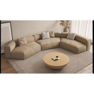 意式极简科技布沙发异形弧形诧寂现代简约轻奢客厅大户型别墅沙发