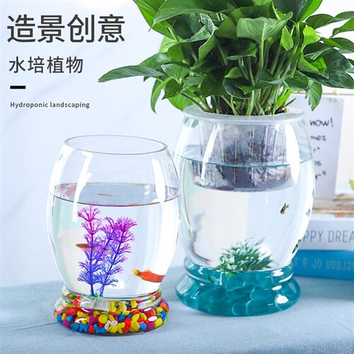 简约绿萝水培玻璃花瓶水养植物花盆透明大号器皿富贵竹瓶鱼缸插花