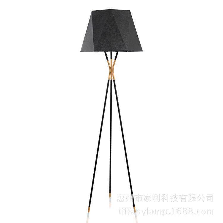 厂家直供现代简约黑色装饰几何落地灯美式客厅卧室样板房酒店锥形